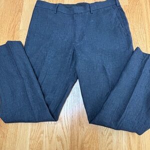 Cubavera Men's Black 100% Linen Solid Flat Front Pant size 34 x 30